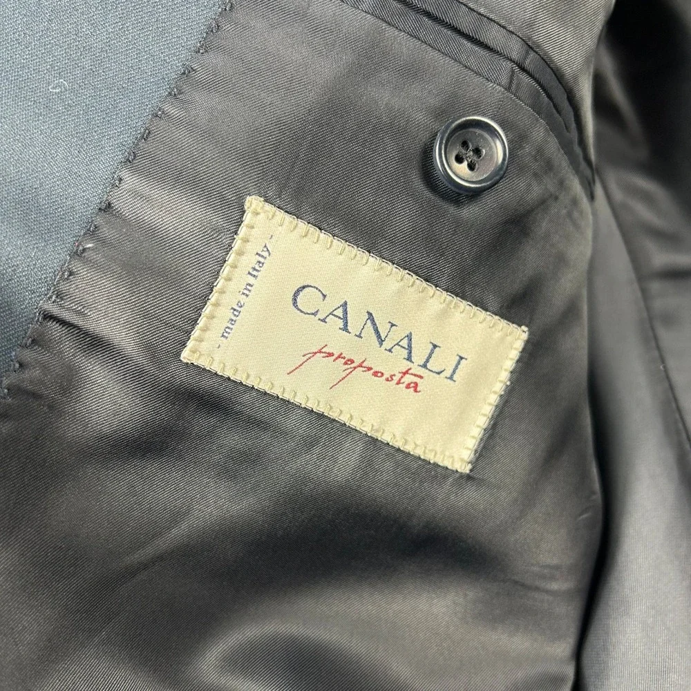 Canali Proposta‎ Blazer Mens 52 L Dark Gray Pure Wool 3-Button Sport Coat Italy
